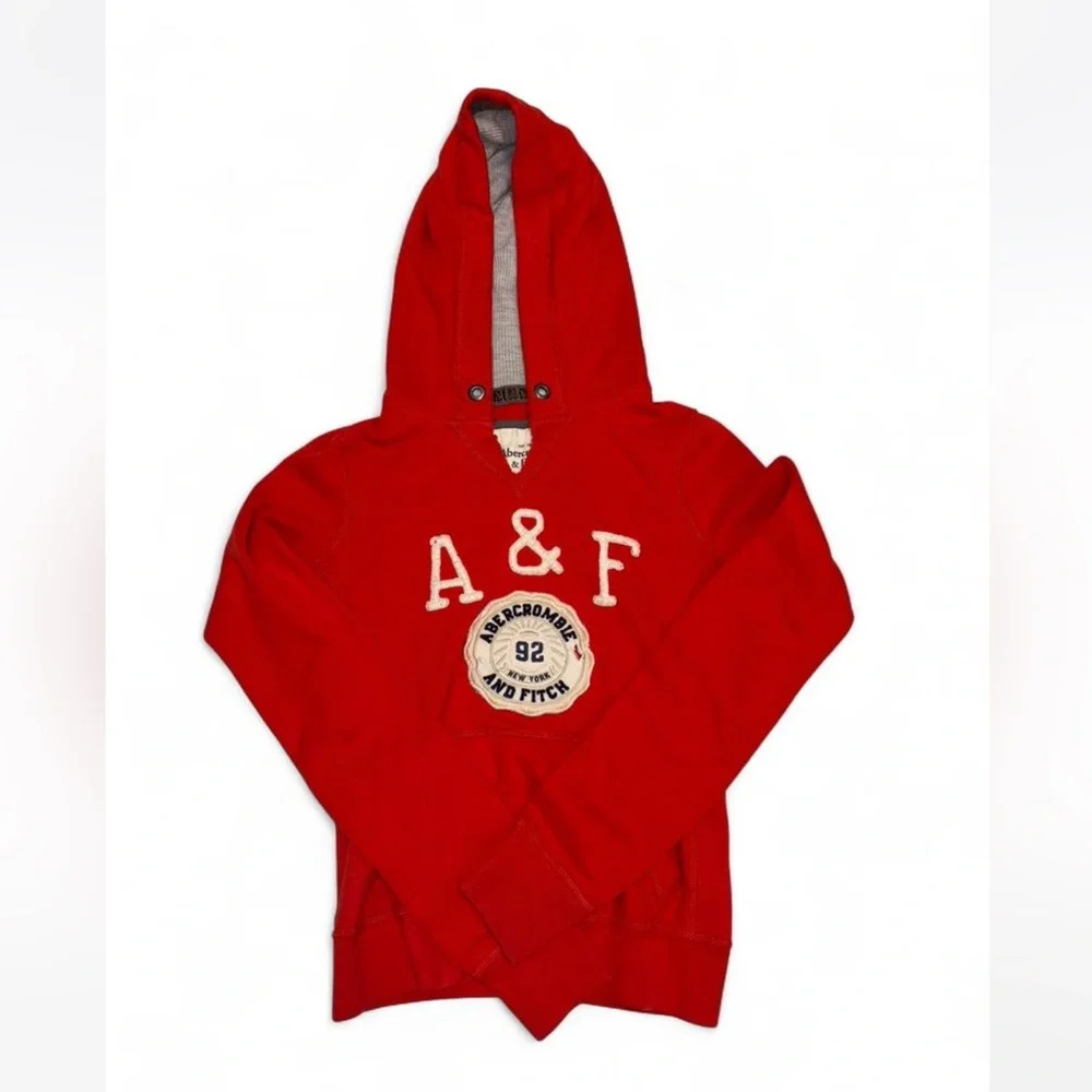 Vintage Abercrombie & Fitch Vibrant Red Hoodie - Picture 1 of 3